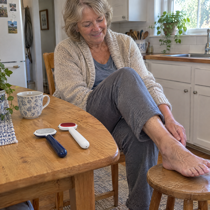 Customer using the Soleglow scraper
