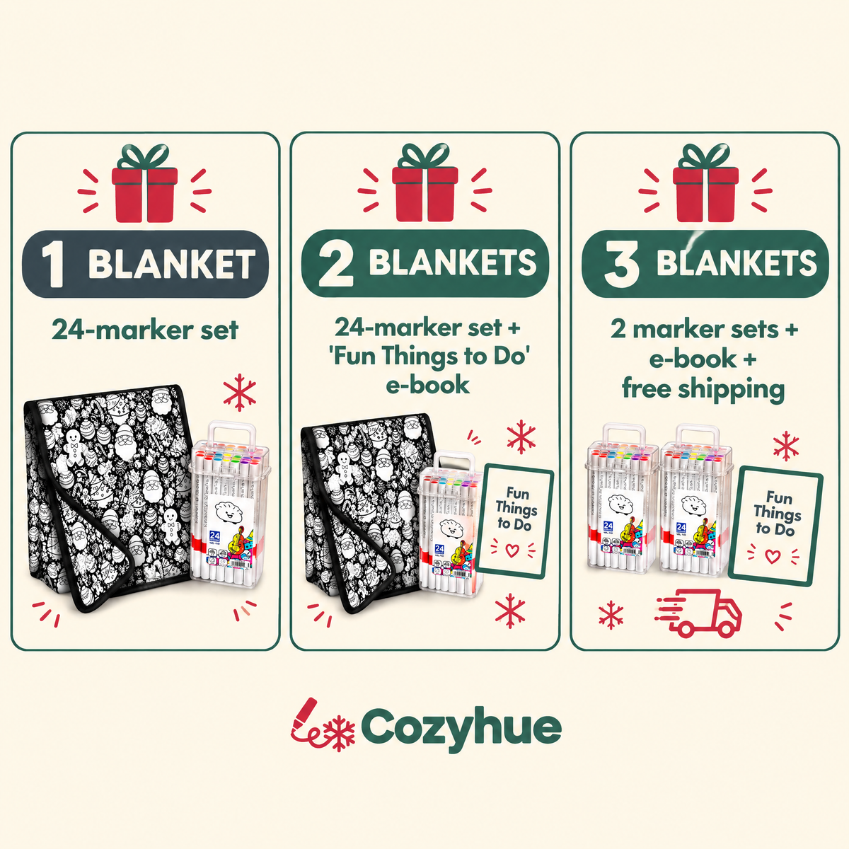 Free gifts unlock with every blanket you add