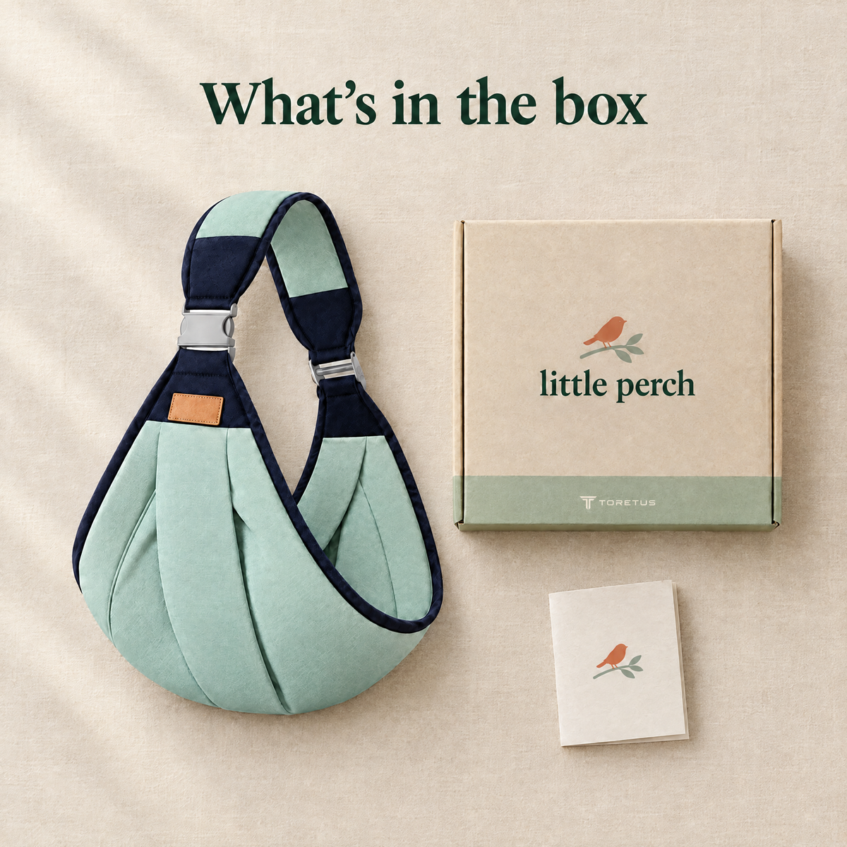 What's in the box: Little Perch carrier, box and instruction leaflet