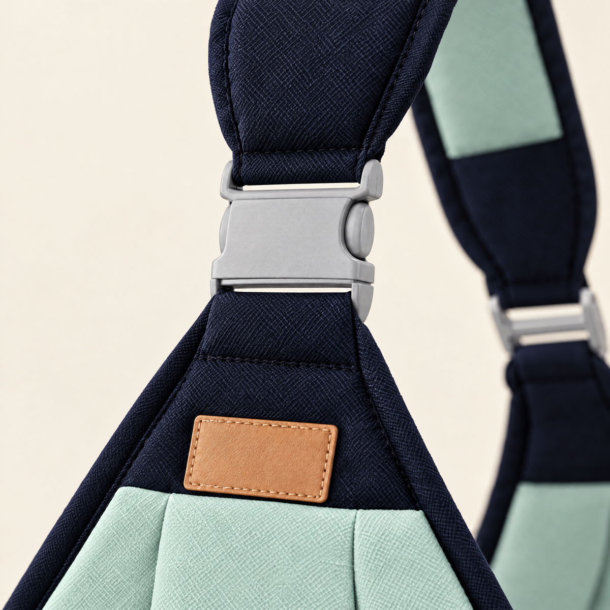 Close-up of the padded strap and click buckle