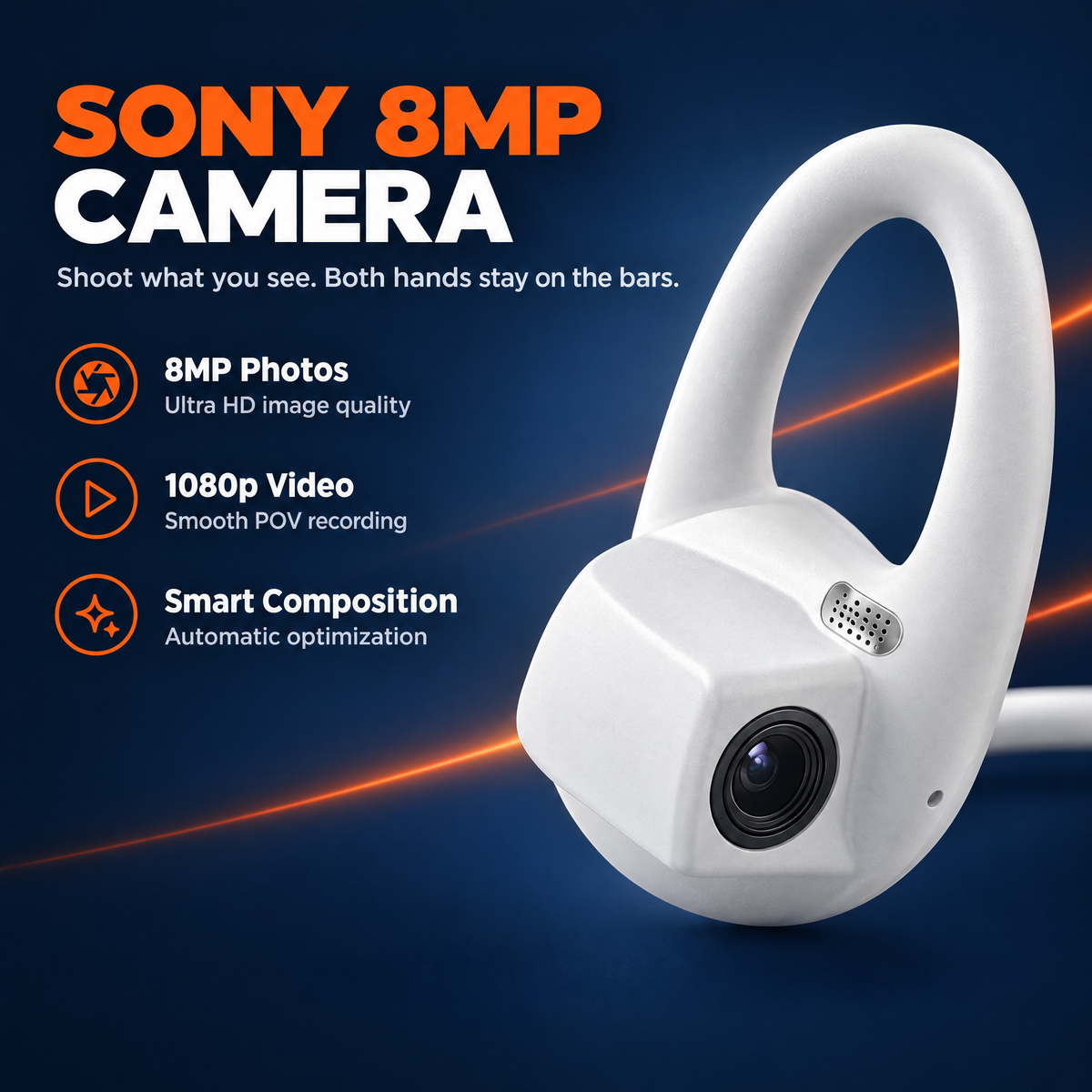 Close-up of the 8MP camera
