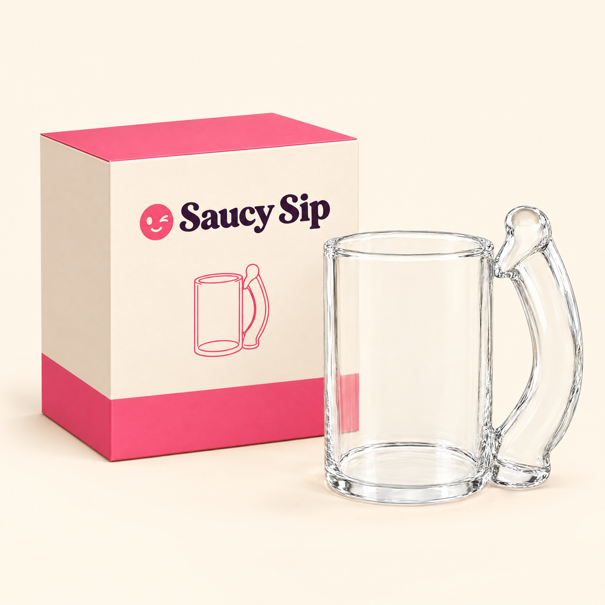 Saucy Sip gift box with the glass