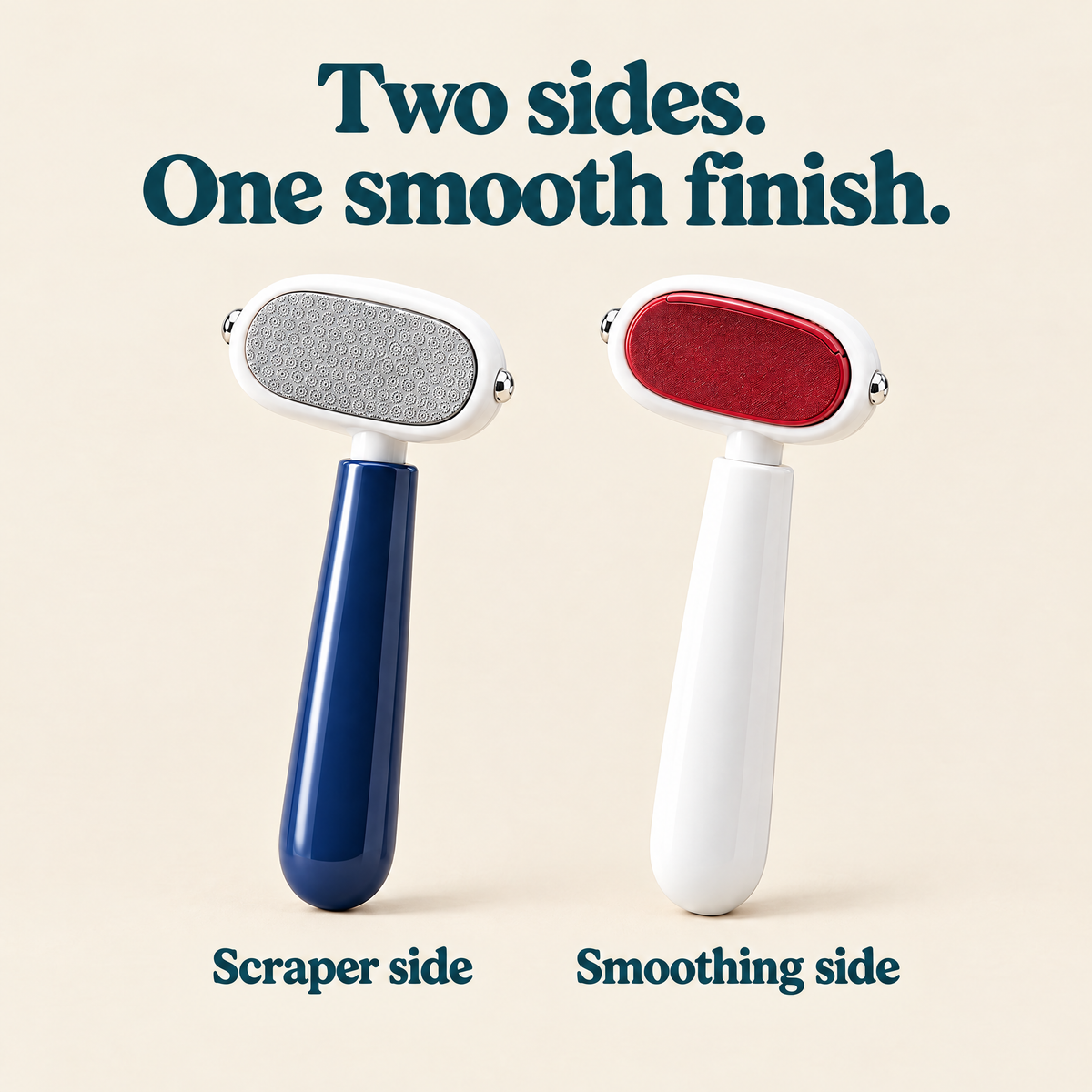 Two working sides: scraper and fine texture