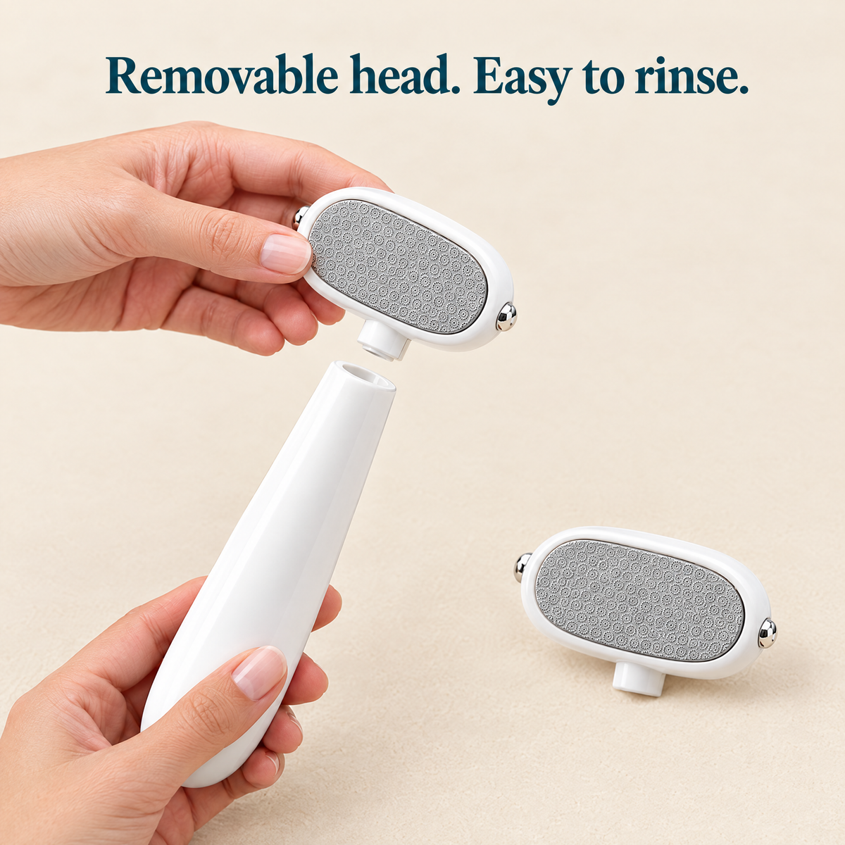 Removable head for easy rinsing